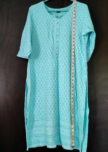 XXL Light Blue kurta Self Colour Sequins All Over