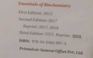 Essentials of Biochemistry 3rd Edition