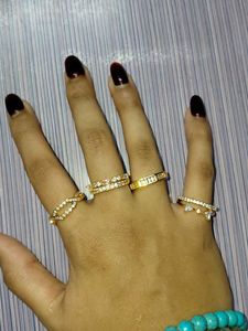Assorted Gold and Rose Tone Ring Se