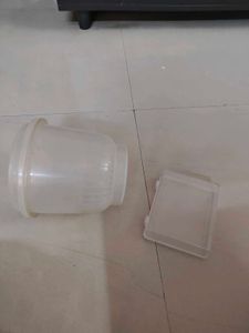 2 Plastic Dabbas For Storage Purpose