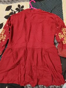 Maroon peplum top/short kurti