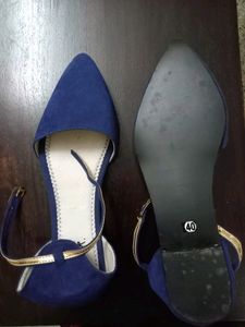 Blue Velvet Flats