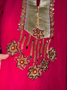 Pink &amp; Gold Embellished Kurti