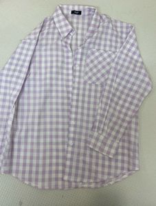 Lavender And White Checkered Shirt