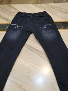 Black Jeans with Elastic Waist