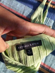 Green Halter Knit Crop Top(Kendall and Kylie)