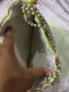 Green Floral Pouch
