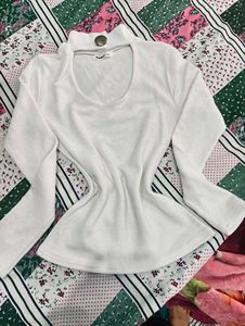 White Fitted Top For Women