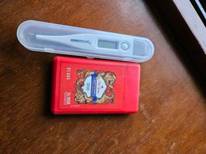Vintage Old Spice & Thermometer