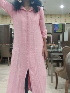 Pink Embroidered Kurta