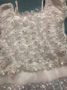 White Party Wear Frock With Panty