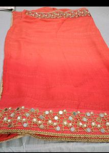 Orange Embellished Saare