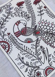 Canvas  Madhubani picock painting🔥💯✨️