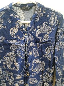 Paisley Print Blue Top