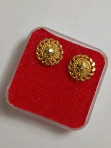 Gold Floral Stud Earrings