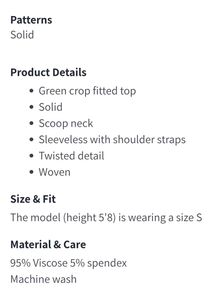 Olive Green Knotted Tank Top