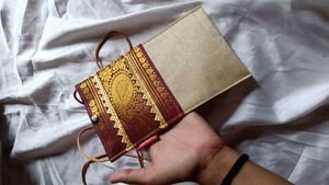 Yellow Embroidered Pouch Set