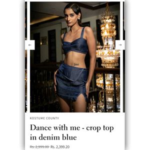 Dance with me - crop top in denim blue