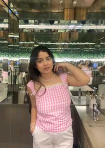 Pink Gingham Tank Top