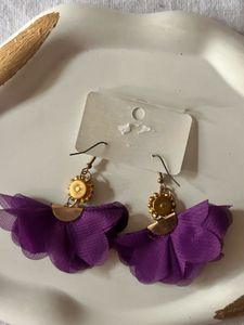 Purple Flower Earrings