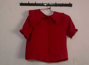 Red cute pintresty korean top