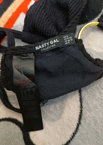 Black Ring Detail Bikini Top