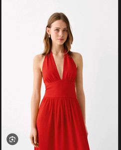 PINK FIT AND FLARE DRESS