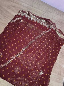 Maroon Saree contain blouse with Embroide