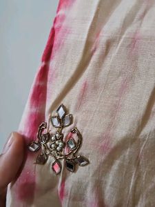 Mirror Work Pink Dye Beautiful Kurta