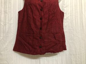 Fubindia Red Cotton Waistcoat