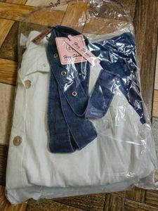 Denim Skirt with Attached Button-Down Top