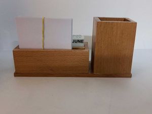 Wooden Day,Month And Date Organiser Pen Stand