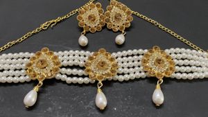 Pearl & Gold Indian Jewelry Set