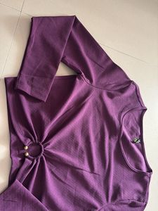 Purple Long Sleeve Crop Top