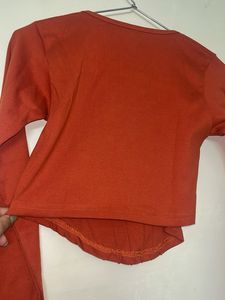 Rust Long Sleeve Crop Top