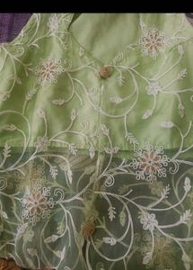 Taavi/ Biba/ Sangria Green Embroidered Kurta Set