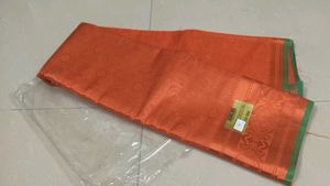 new copper silk saree with Blouse piece