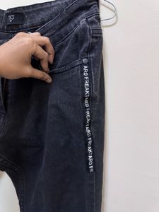 Distressed black jeans