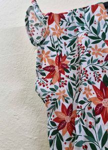 Front Slit - Floral Midi Dress
