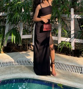 Black skirt top coord set