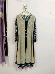 Stretchable Kurti Bule And White 🤍