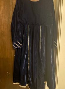 Elegant Blue Velvet Kurta