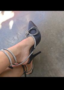 Shimmering Black Heels