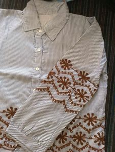 Embroidered Striped Shirt