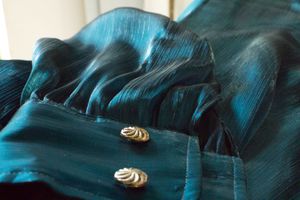 Teal Blue Wrap Peplum Top