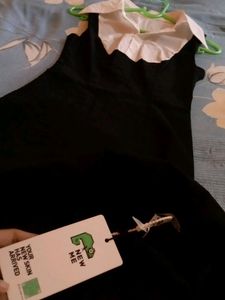 With Tag,Newme Mini Black Spread Collar Dress