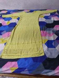 Yellow Embroidered Kurta