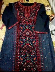 women charcoal kurta