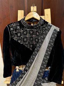 Black Lehenga Sari Dress