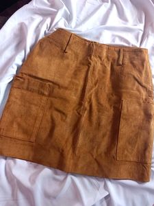 Velvet Leather Skirt